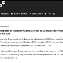 El importe de fusiones y adquisiciones en Espaa se increment un 19% en 2018